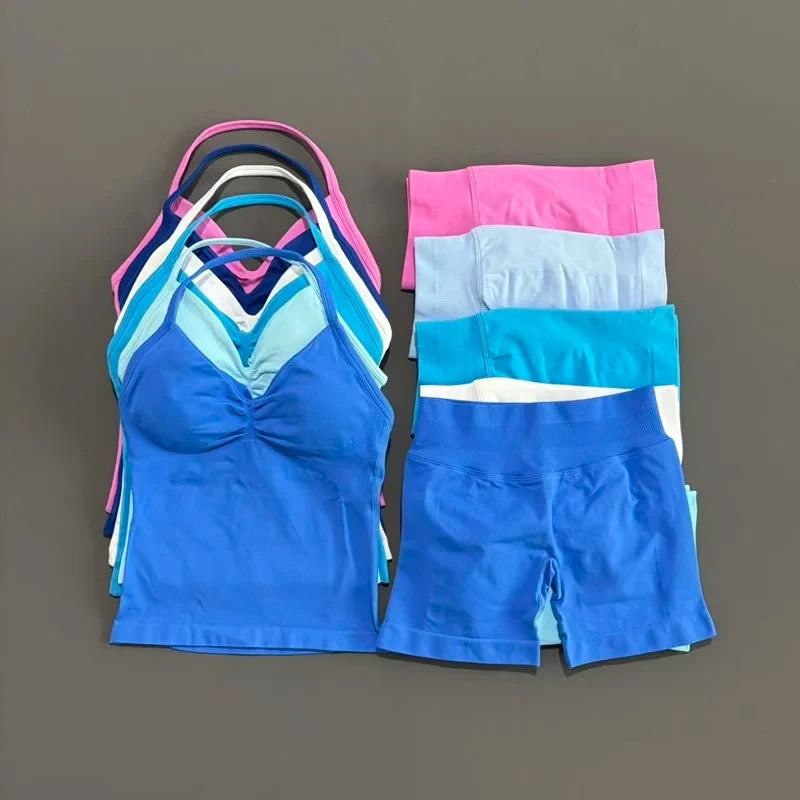 Seamless Halter Gym Set