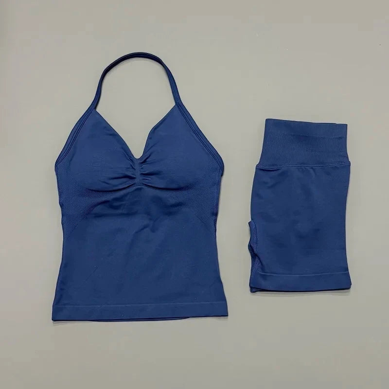 Seamless Halter Gym Set