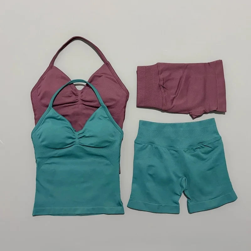 Seamless Halter Gym Set
