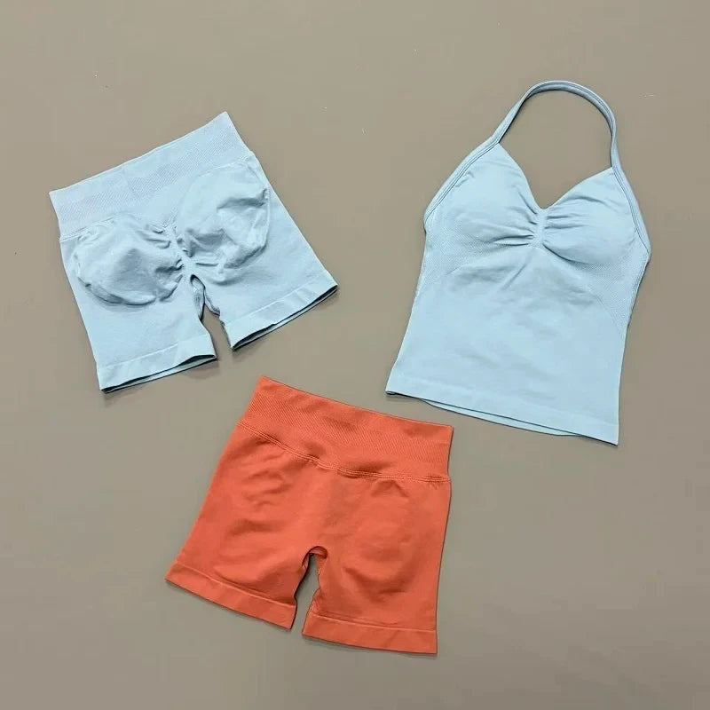 Seamless Halter Gym Set
