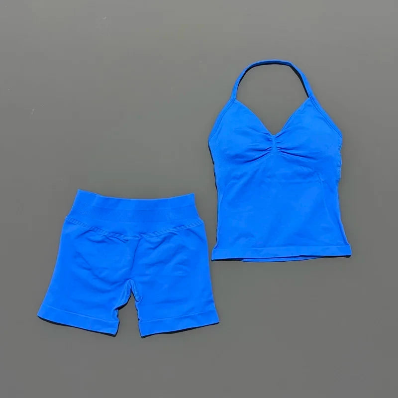 Seamless Halter Gym Set